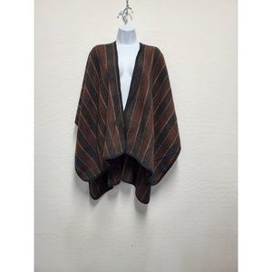 Black Brown New LOVED + ADORED Wrap Shawl Poncho/Cap